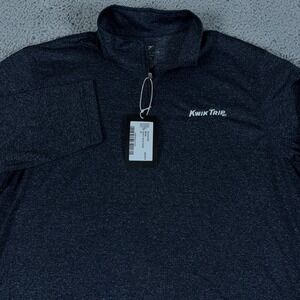 Kwik Trip Pullover Mens Medium Blue 1/4 Zip Employee Uniform Shirt Work NEW